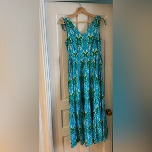Blue and Green Patterned Dress